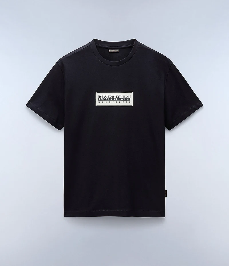 Napapijri Heren T-shirt met boxlogo - Zwart
