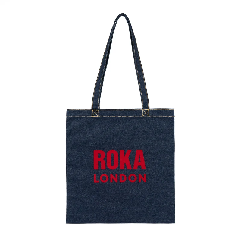 ROKA Notting Hill katoenen tas - donkere denimwassing