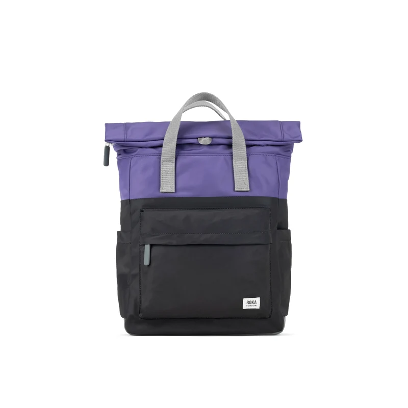 ROKA Creatieve verspilling Canfield B Zwarte / Moerbei Medium Tas van Gerecycled Nylon