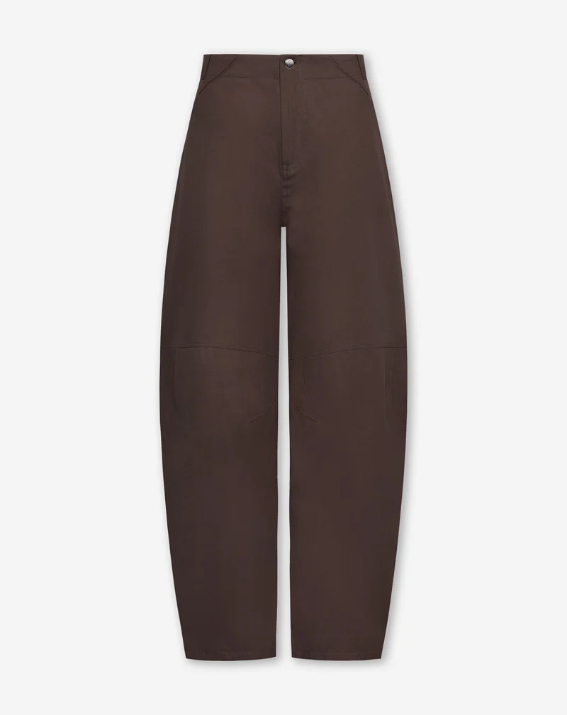 BARREL LEG PANTS TALL DONKERBRUIN