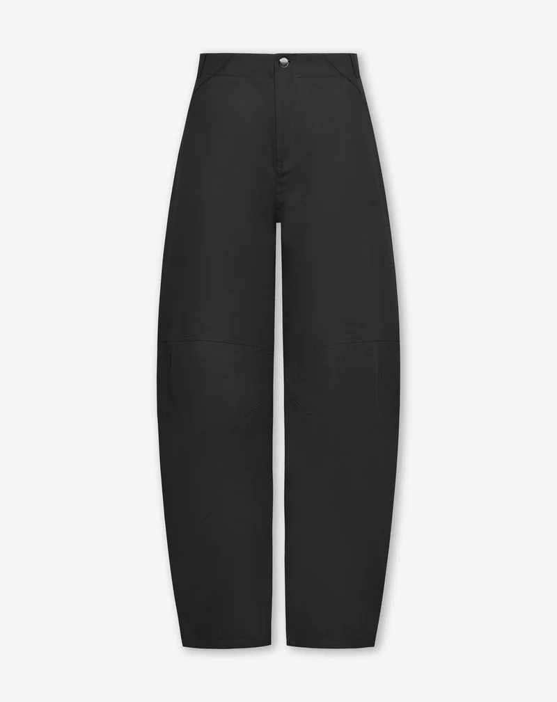 BARREL LEG PANTS ZWART