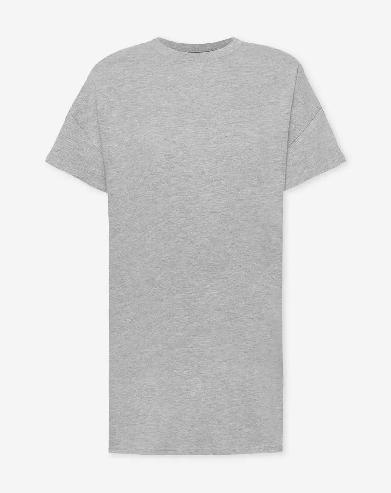 BASIC OVERSIZED TEE DRESS GRIJS MELANGE