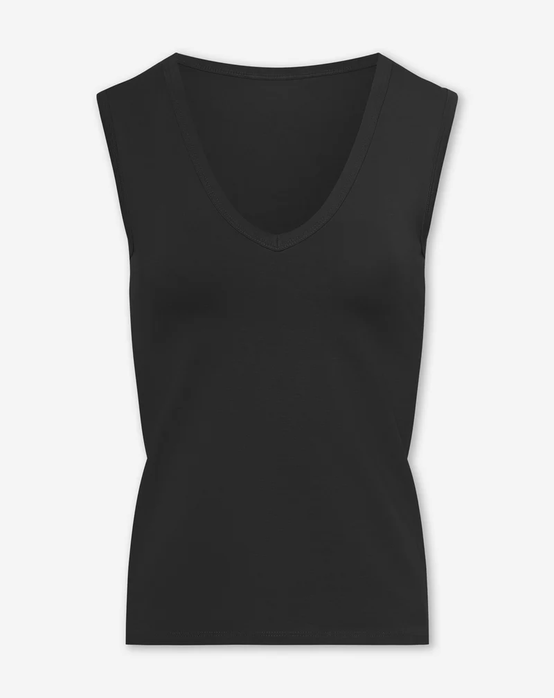 SLEEVELESS VNECK TOP ZWART