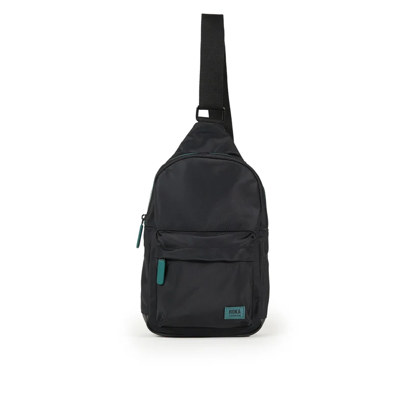 ROKA Helemaal zwart Willesden Grote tas van gerecycled nylon in turquoise