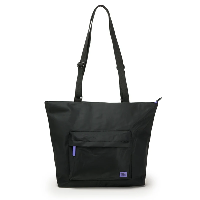 ROKA Volledig zwarte Trafalgar B paarse gerecyclede nylon tas