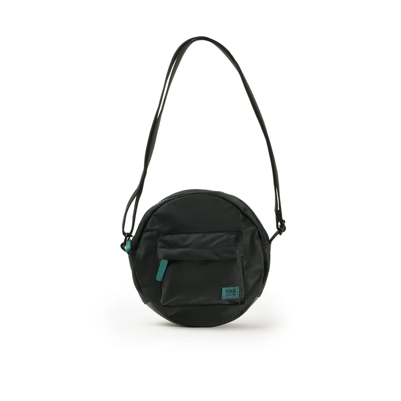 ROKA Helemaal zwart Paddington B Teal Kleine Tas van Gerecycled Nylon