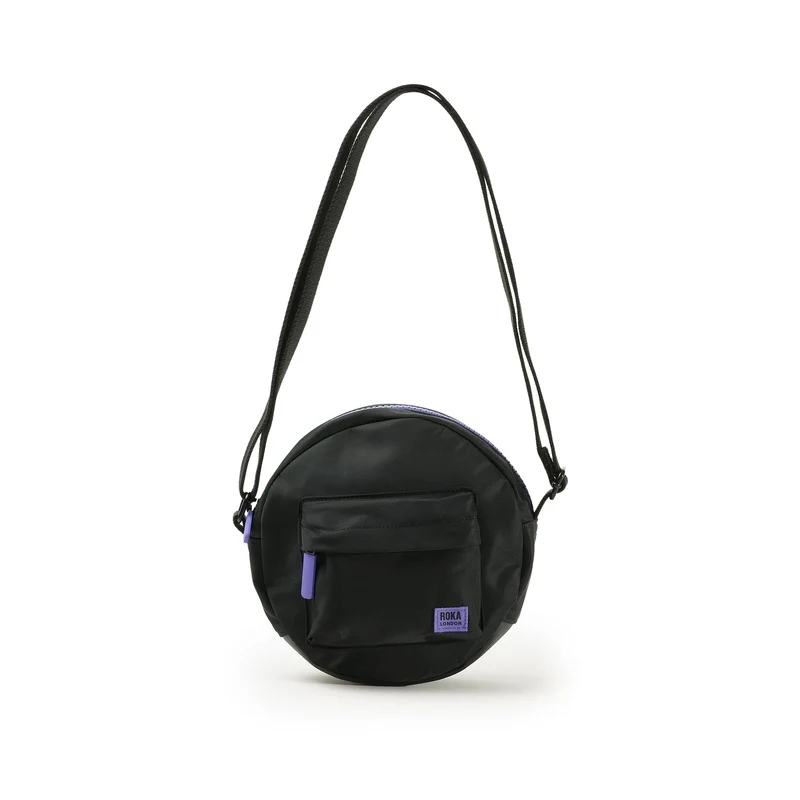 ROKA Helemaal zwart Paddington B Paarse Kleine Tas van Gerecycled Nylon