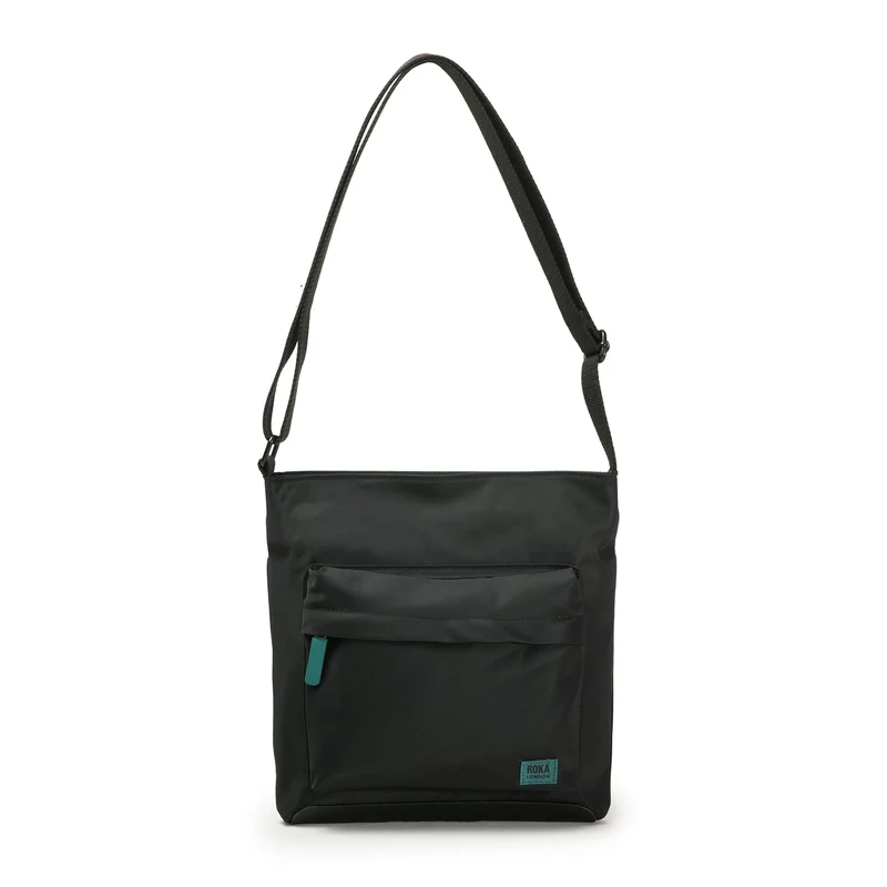 ROKA Helemaal zwart Kennington B Teal Medium Gerecyclede Nylon Tas