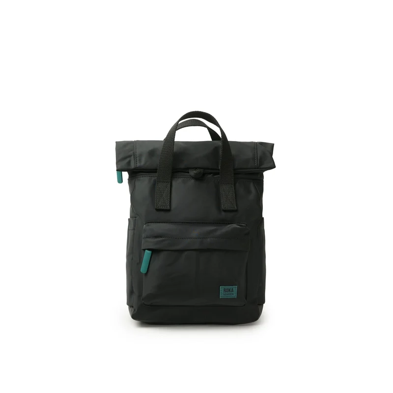 ROKA Helemaal zwart Canfield B Teal Kleine Tas van Gerecycled Nylon