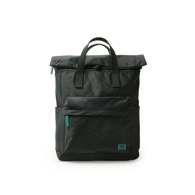 ROKA Helemaal zwart Canfield B Teal Medium Gerecyclede Nylon Tas