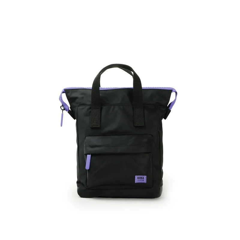 ROKA Helemaal zwart Bantry B Paarse Kleine Tas van Gerecycled Nylon