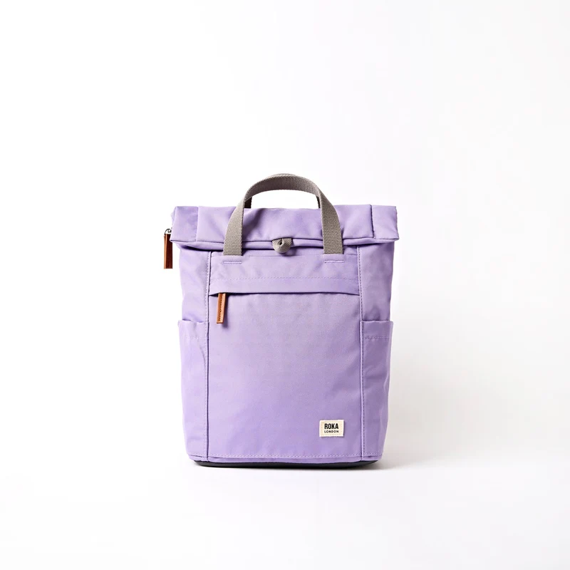 ROKA Finchley Een klein tasje van gerecycled canvas met distelbloesemmotief