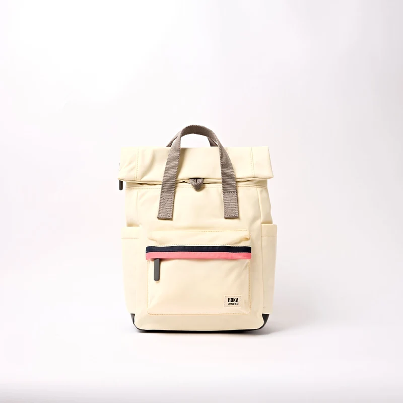 ROKA Canfield B Wax Paper Stripe Kleine Tas van Gerecycled Nylon