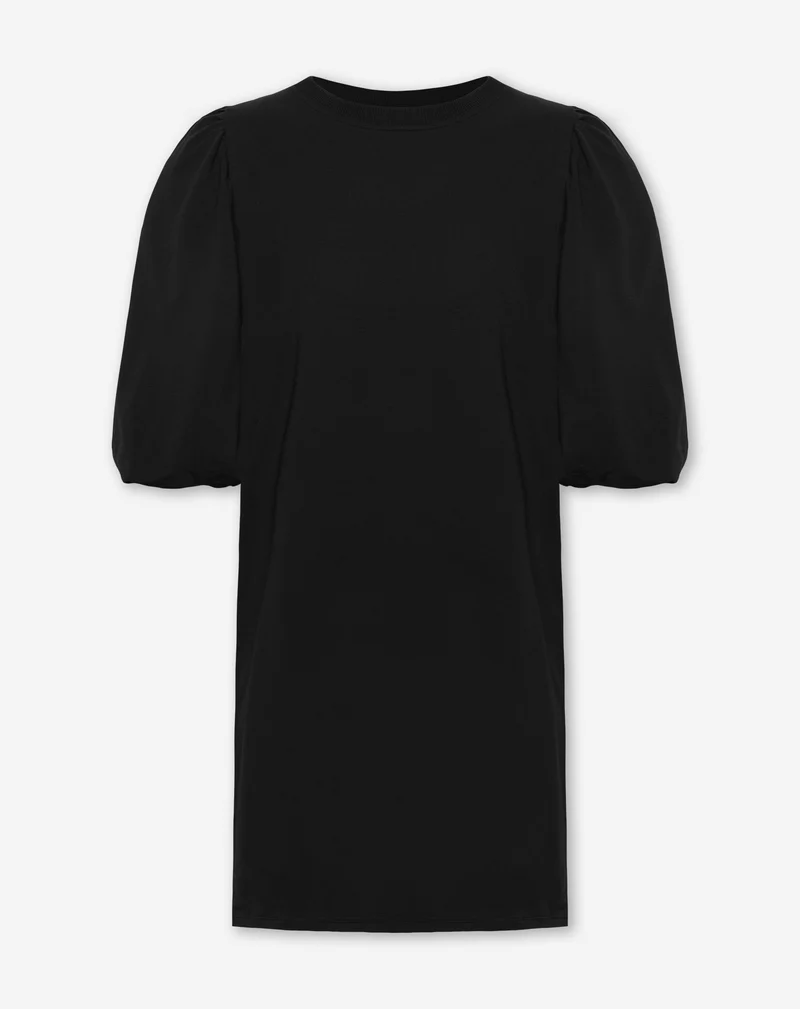 LOA PUFF SLEEVE SWEAT DRESS ZWART