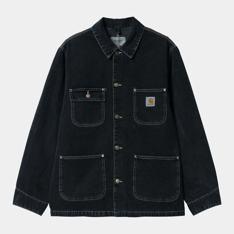Carhartt WIP Heren OG Chore Heavy Stone Wash-jack - Zwart