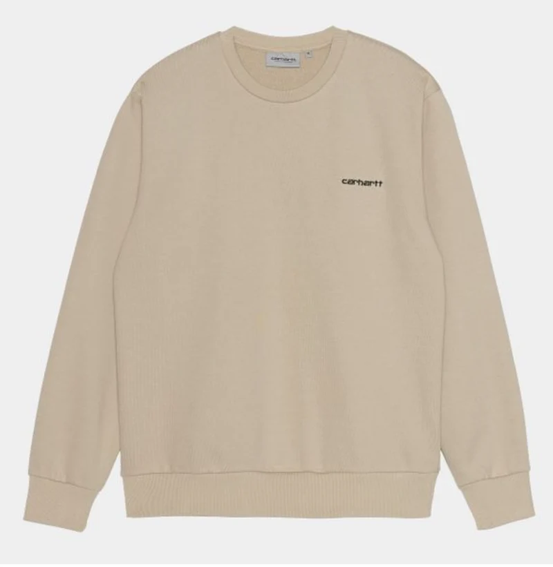 Carhartt WIP Heren sweatshirt met scriptborduurwerk - muur / zwart