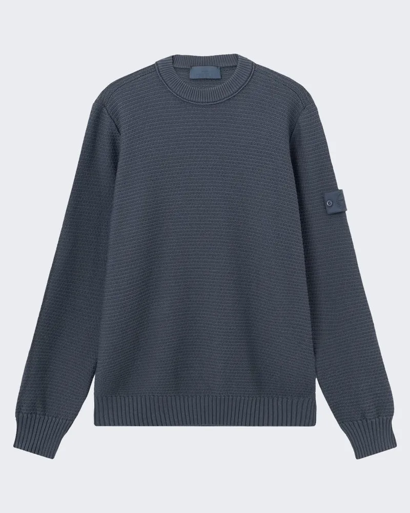 Heren Ribbed Trims Ghost Blauw