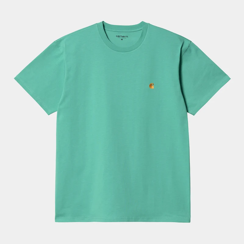 Carhartt WIP Heren Chase T-shirt met korte mouwen - Aquagroen