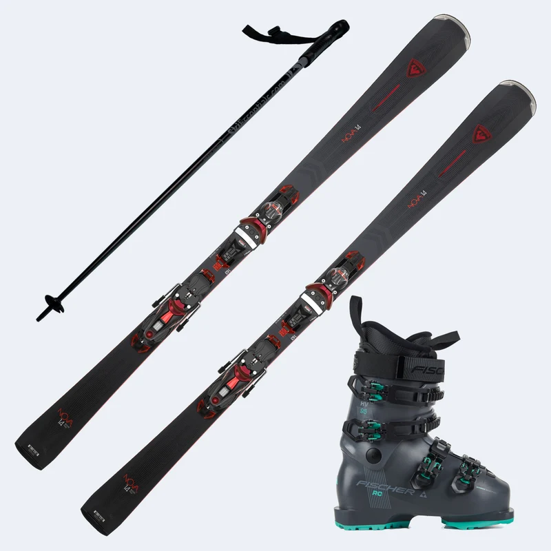2026 Rossignol Nova 14 Women's Skis with Fischer RC 95W Boots and Poles