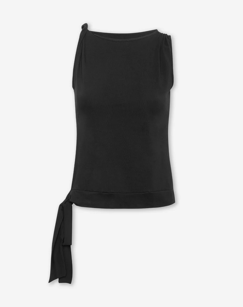 TAMAR STRAP TWISTED TOP ZWART