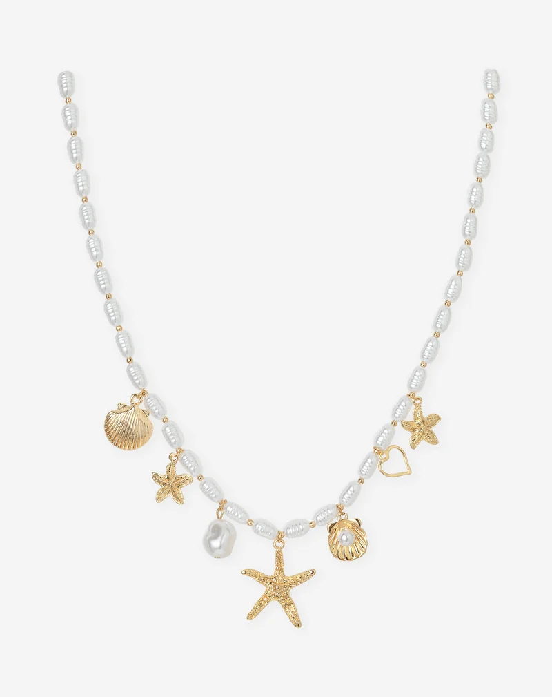 MOLLY PEARL CHARM NECKLACE