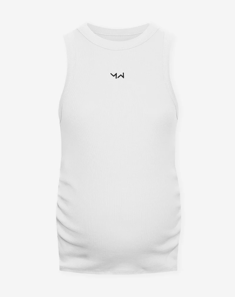 RACERBACK EMBROIDERY RIB TOP MATERNITY WIT