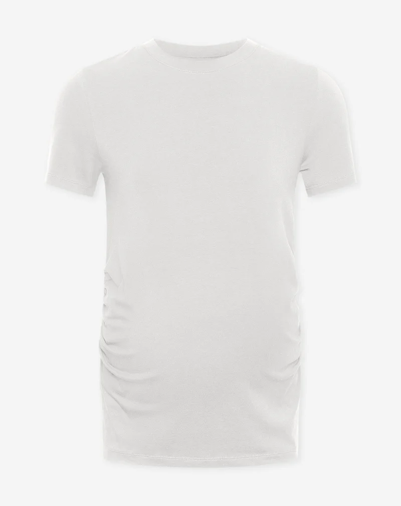 BASIC SHORT SLEEVE FITTED TOP MATERNITY CRÈME