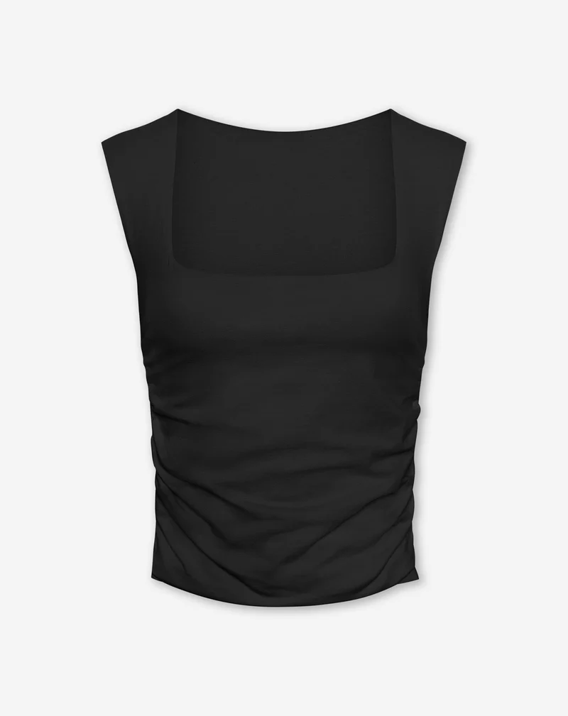 TAMAR CAP SLEEVE TOP ZWART