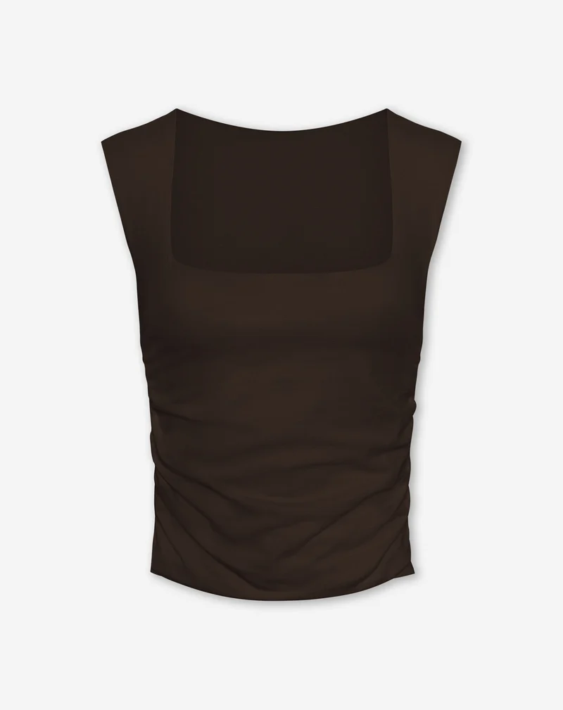 TAMAR CAP SLEEVE TOP DONKERBRUIN