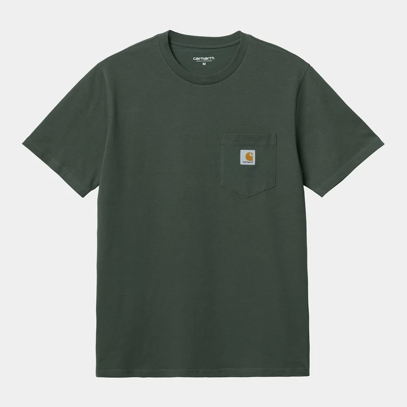 Carhartt WIP Heren T-shirt met korte mouwen en zak - Hemlock groen