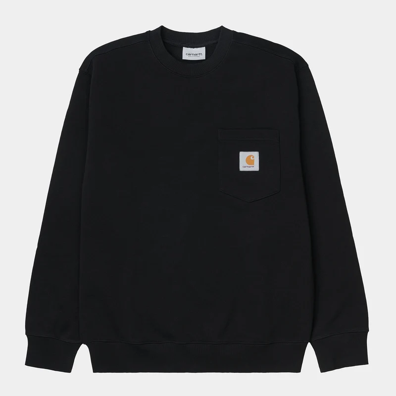 Carhartt WIP Heren pocket sweattop - zwart