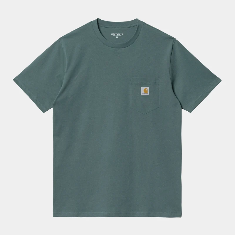 Carhartt WIP Heren T-shirt met korte mouwen en zak - Eucalyptus