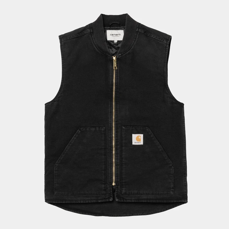 Carhartt WIP Heren Classic Vest - Zwart Steen Canvas