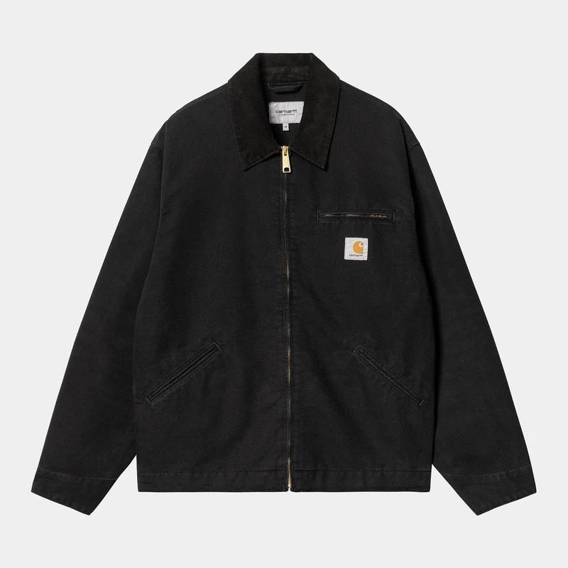 Carhartt WIP HEREN OG Detroit Jas - Zwart, verouderd canvas