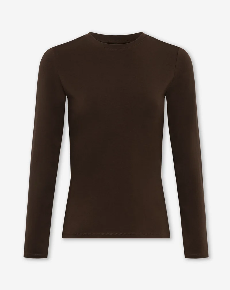 BASIC LONG SLEEVE FITTED TOP BRUIN