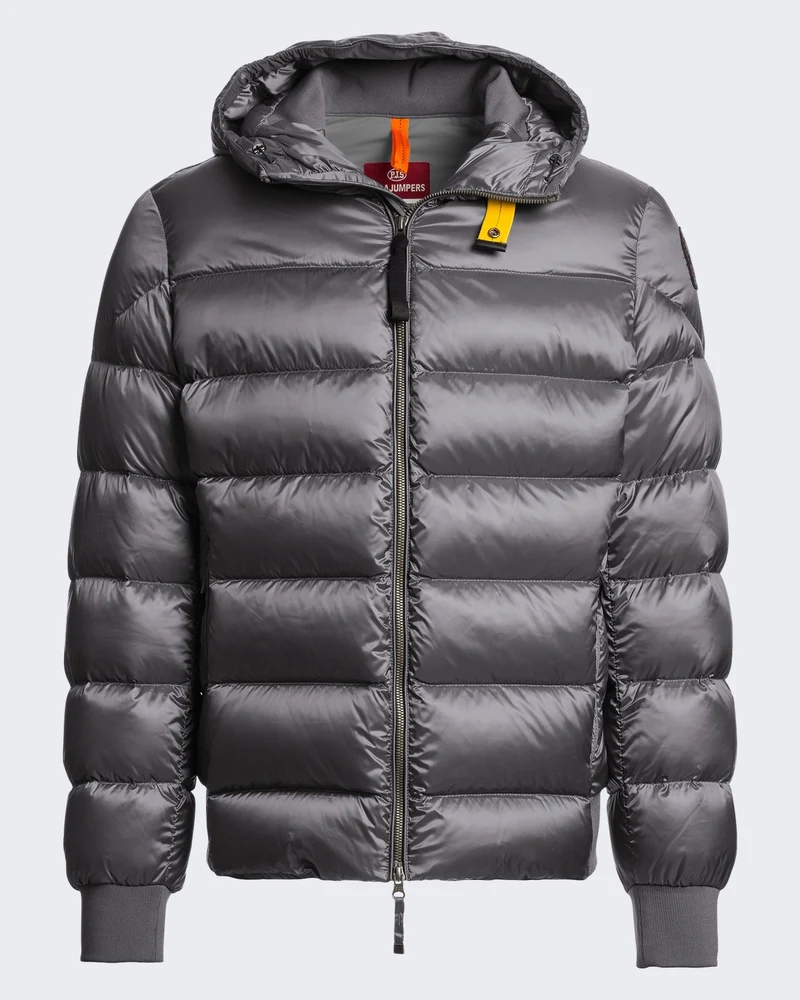 Heren Hooded bomberjack met capuchon Zilvergrijs