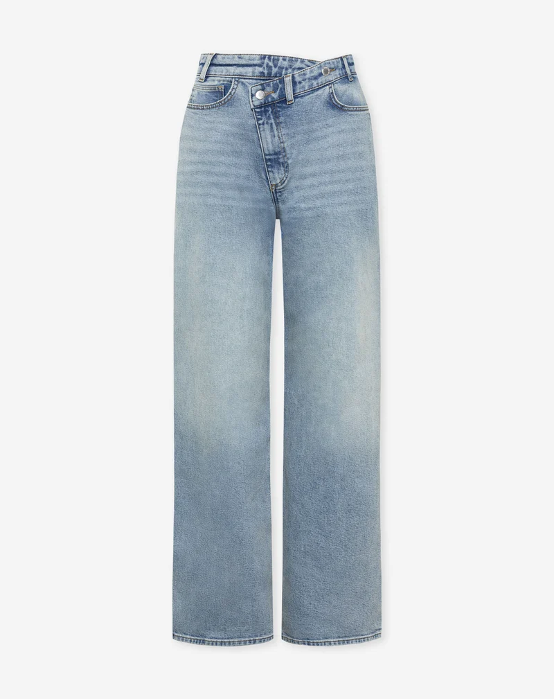 ELVY CROSSOVER WIDE LEG JEANS BLAUW
