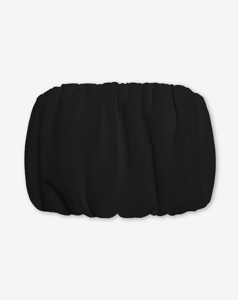 JULIE BUBBLE HEM BANDEAU TOP ZWART