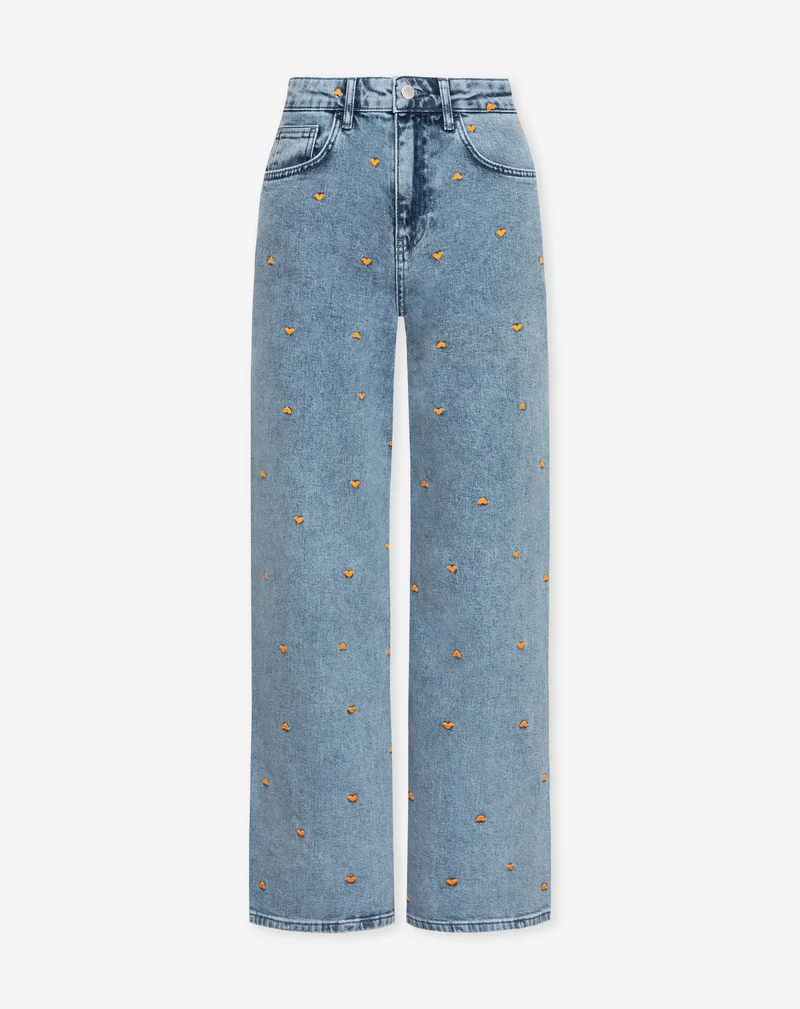 HEART COMFORT WIDE LEG JEANS ORANJE