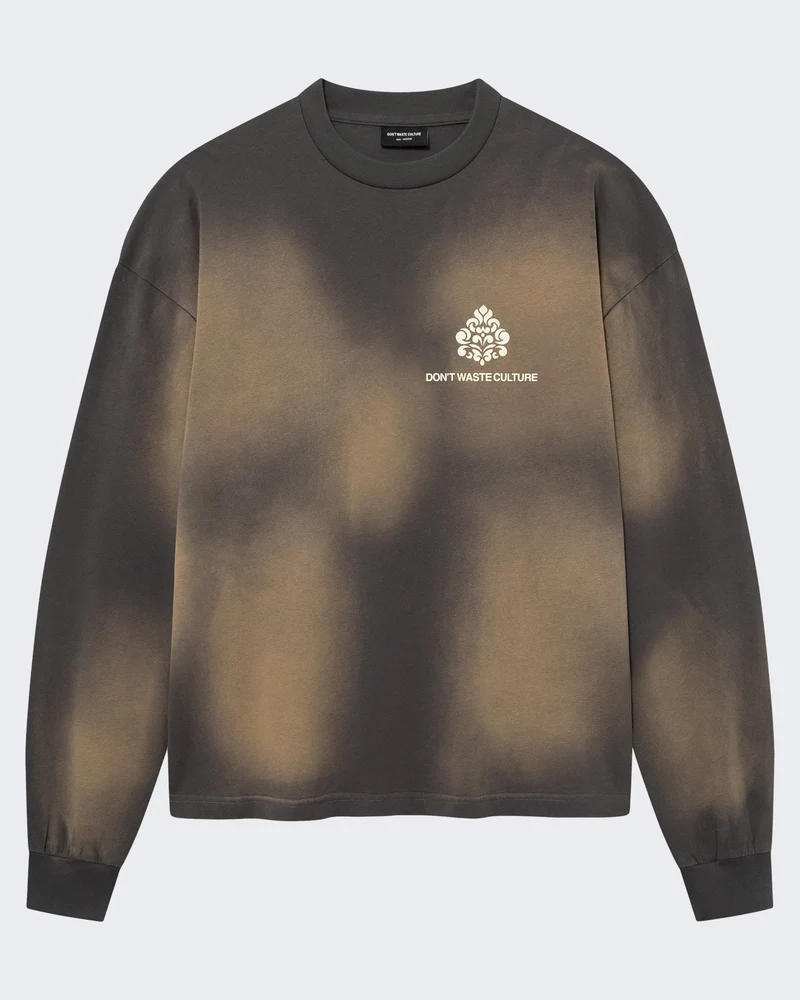 Heren Longsleeve shirt met faded wash Grijs
