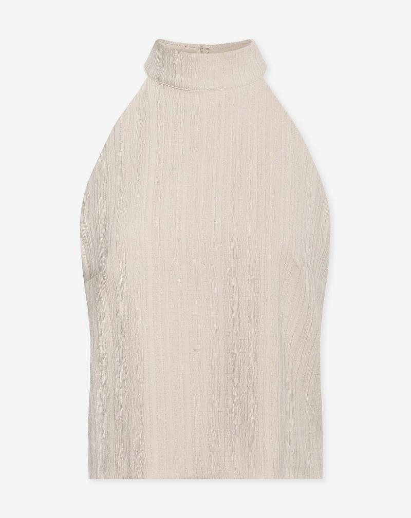 MIMMI STRUCTURE HALTER TOP BEIGE
