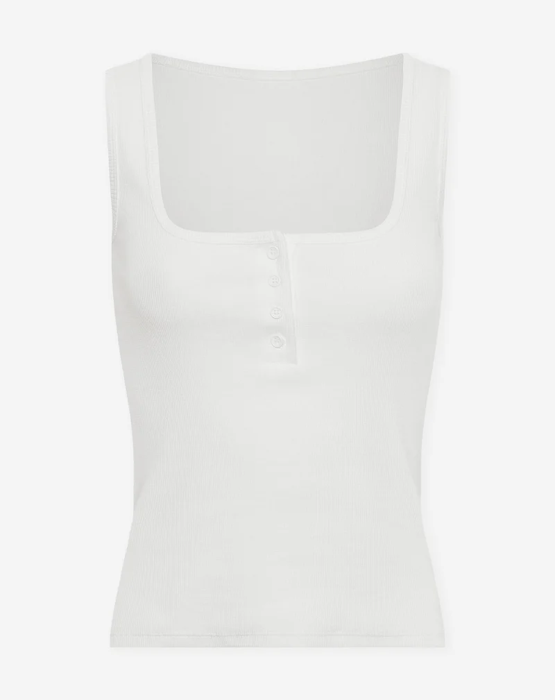 HENLEY RIB TOP CRÈME