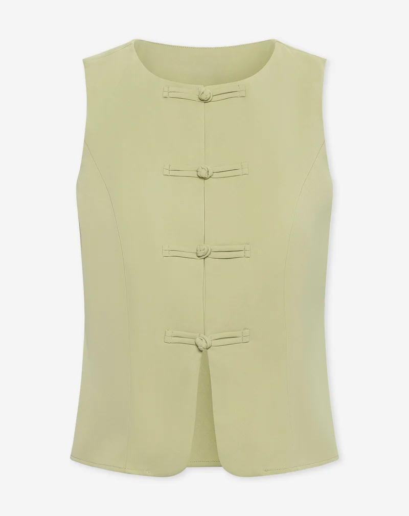 FLYNN MANDARIN GILET SALIEGROEN