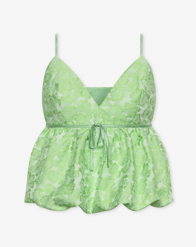 NOUK JACQUARD TOP GROEN