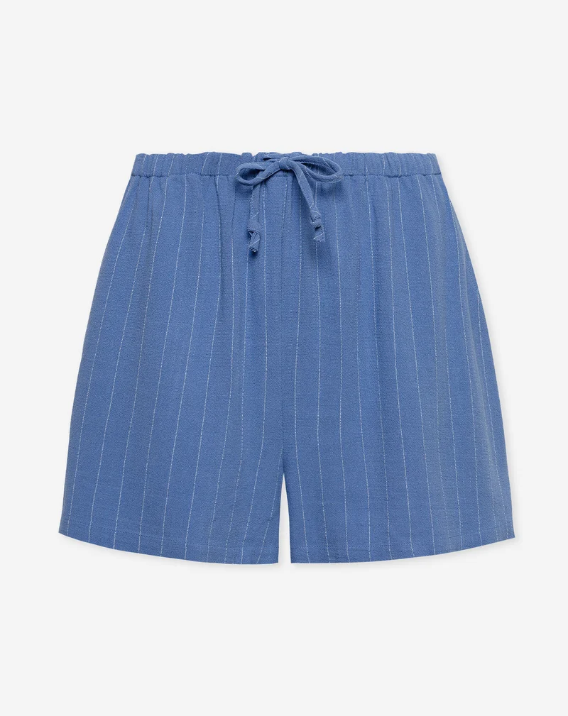 RHODE LINEN PULL ON SHORTS PIN STRIPE BLAUW