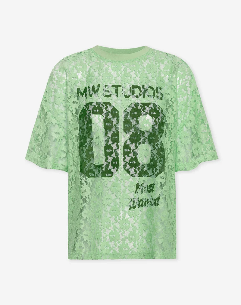 LACE STUDIO OVERSIZED TEE PISTACHE