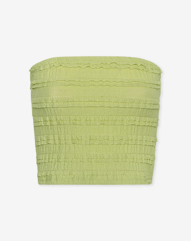MICKY RUFFLE BANDEAU TOP GROEN