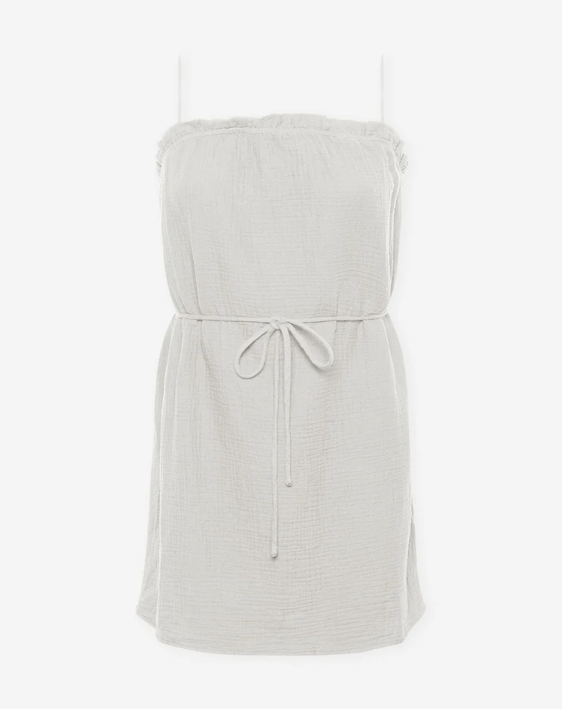 MOUSSELINE SHORT STRAP DRESS CRÈME