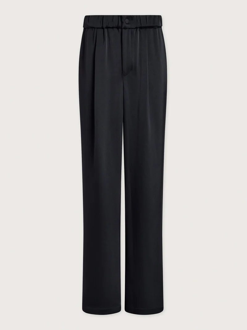 Double Satin Wide Leg Pant Long
