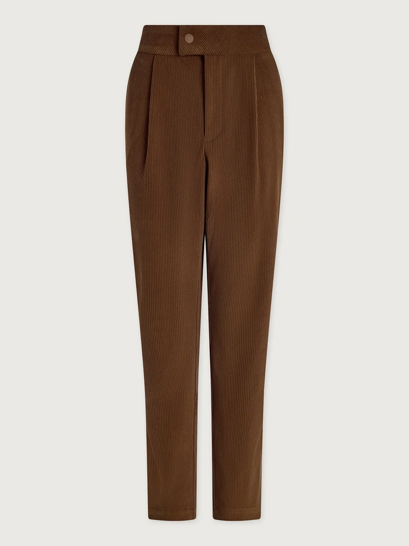 Plush Cord Elegant Tapered Trouser Long